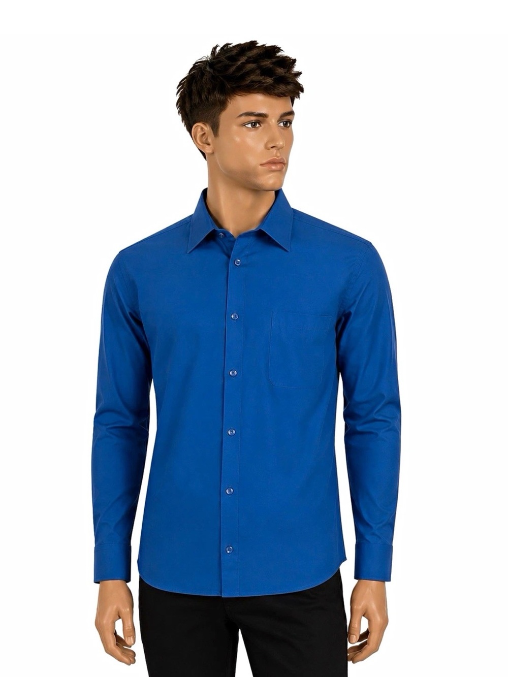 & Other Stories Men's Slim Fit Royal Blue Dress Shirt